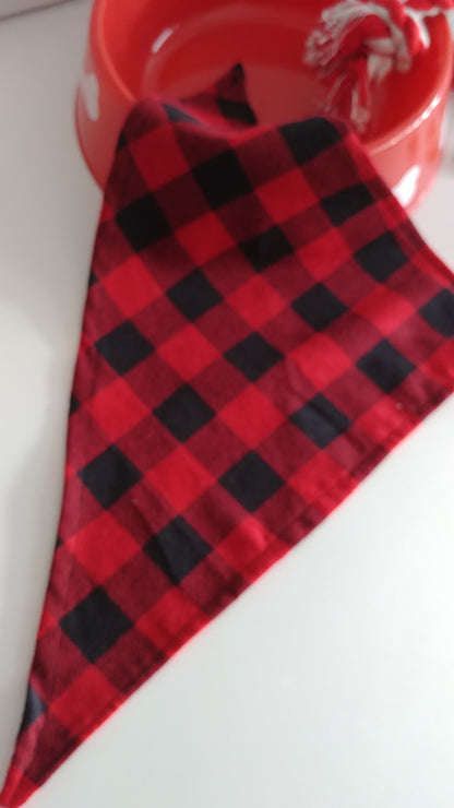 Buffalo Check Dog Bandana-Small