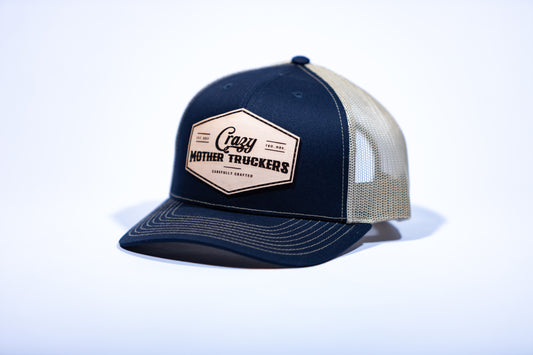 Navy/Tan Icon Logo Trucker Hat - ADULT