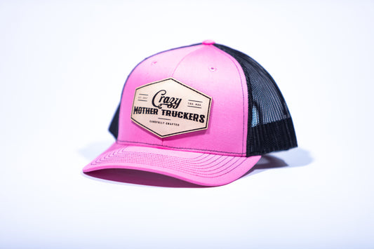 Pink/Black Icon Logo Trucker Hat - ADULT