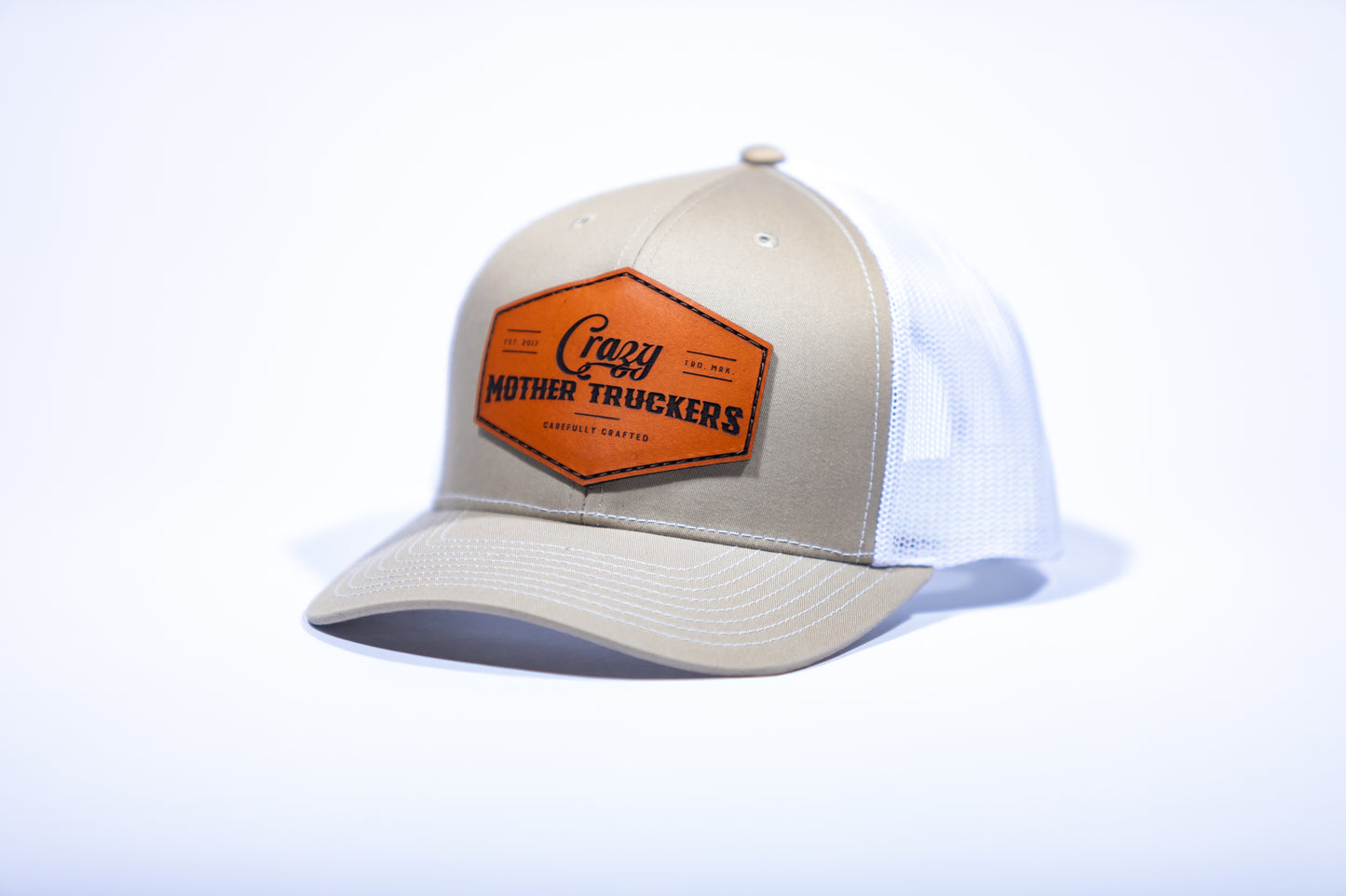 Tan/White Icon Logo Trucker Hat - ADULT