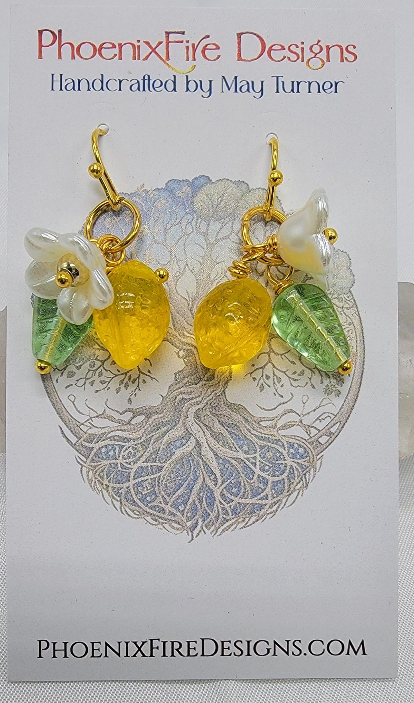 Lemon Blossom Earrings (Transparent) on 14kGF hooks