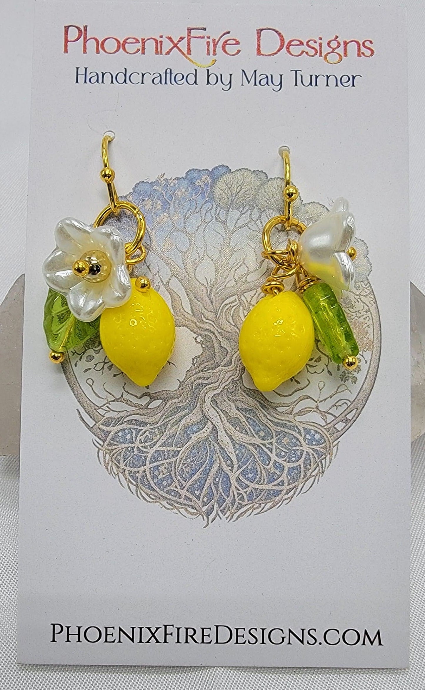 Lemon Blossom Earrings (Opaque) on 14kgf Hooks