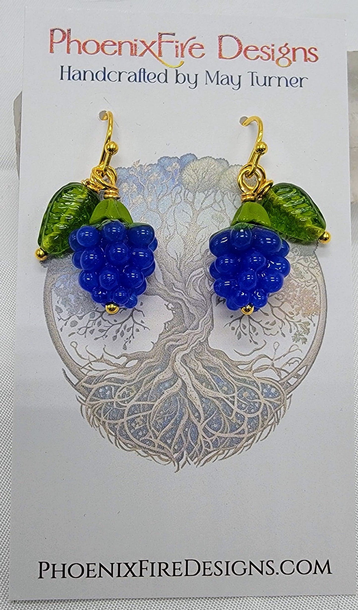 Blueberry Earrings on 14kgf Hooks