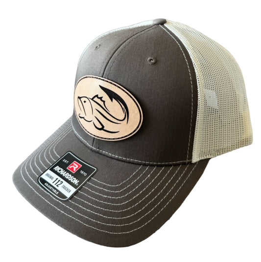 Fish Hook Trucker Hat Grey/White - ADULT