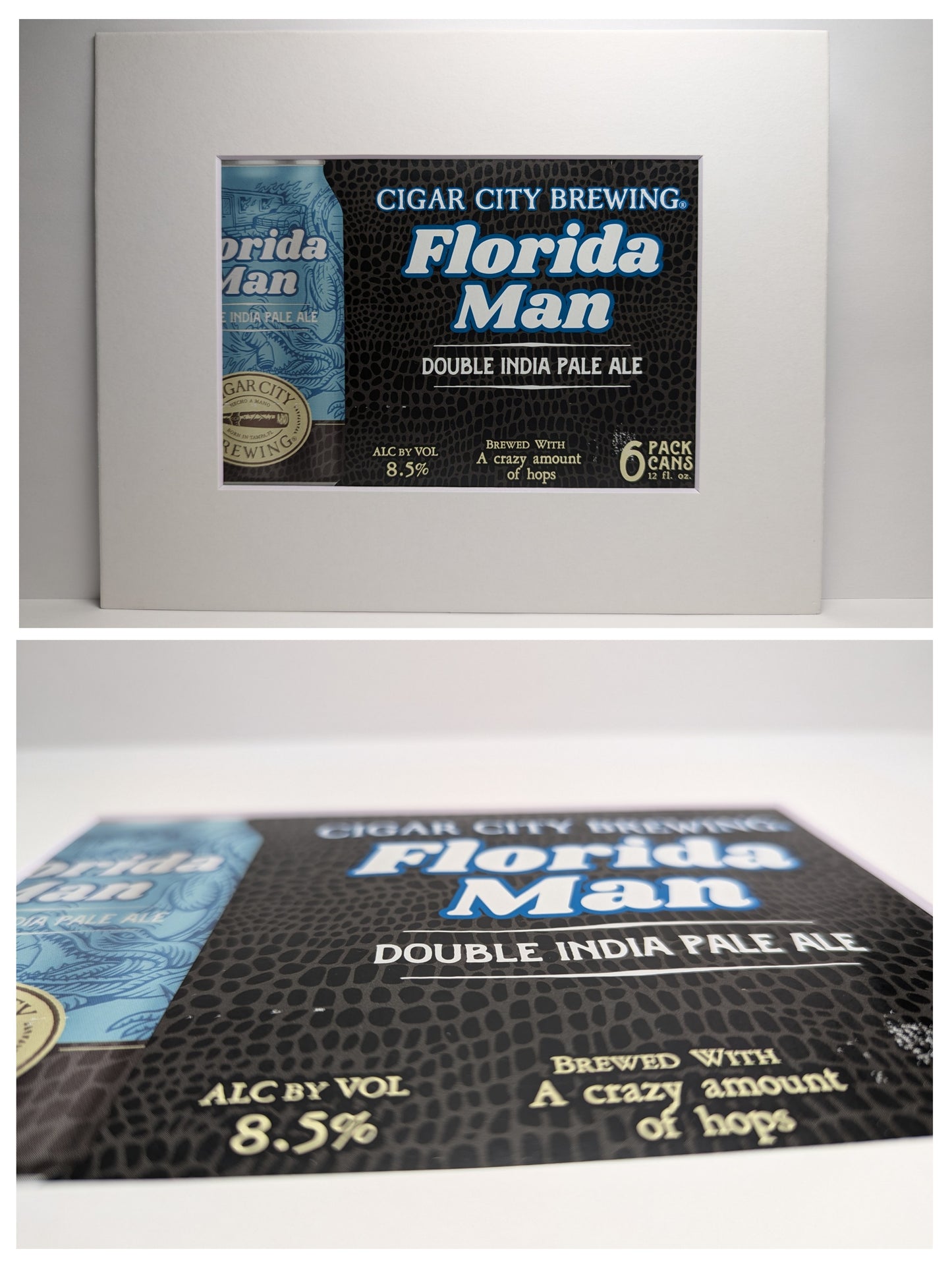 Upcycled Cigar City Florida Man Matted Beer Packaging