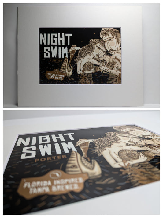 Upcycled Coppertail Night Swim Matted Beer Packaging