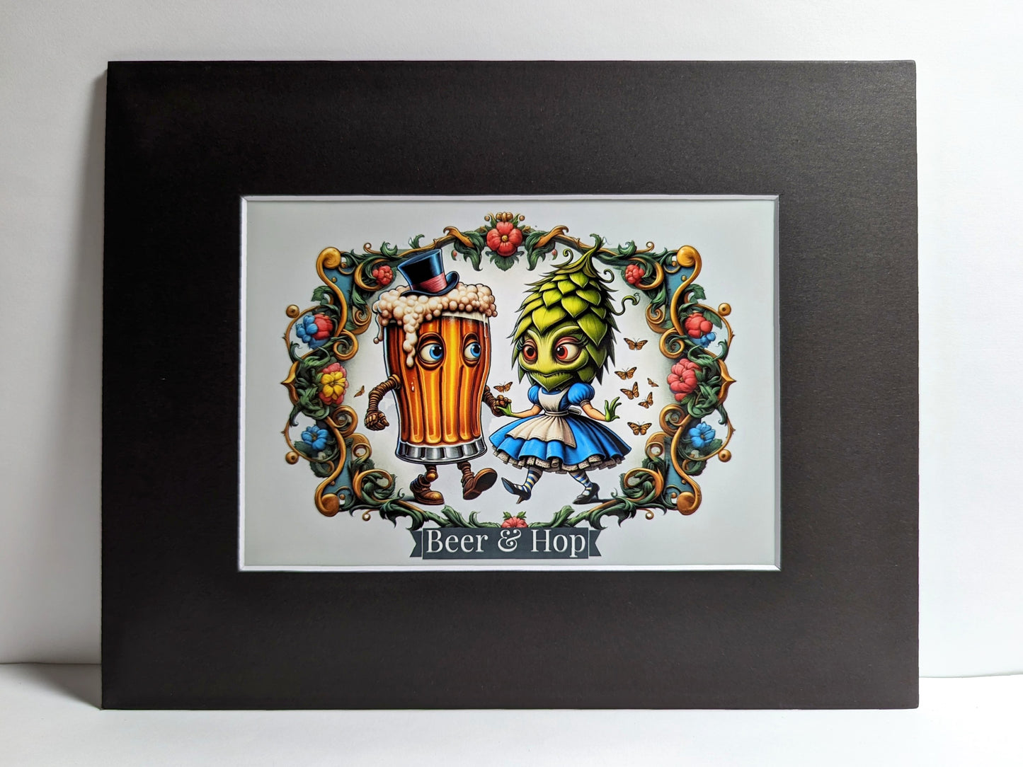 Beer and Hop in Wonderland Matted Print