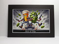 Beer and Hop Buddy Cop Action Movie Poster Matted Print 5 " x 7"