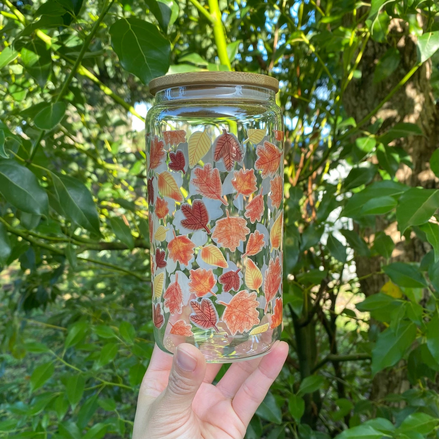 Autumn Leaves 16oz Glass Can - Variety