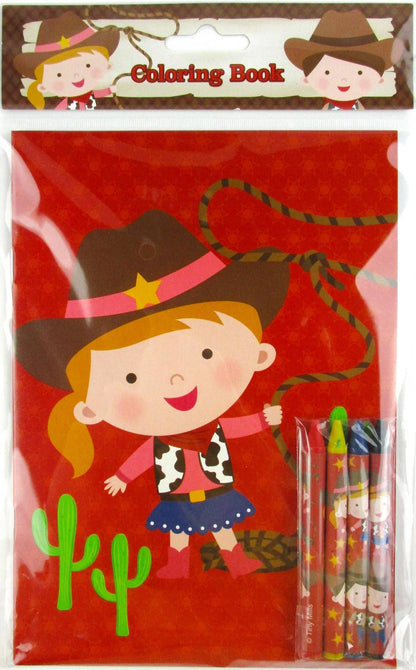Western Cowboy Cowgirl Coloring Books with Crayons