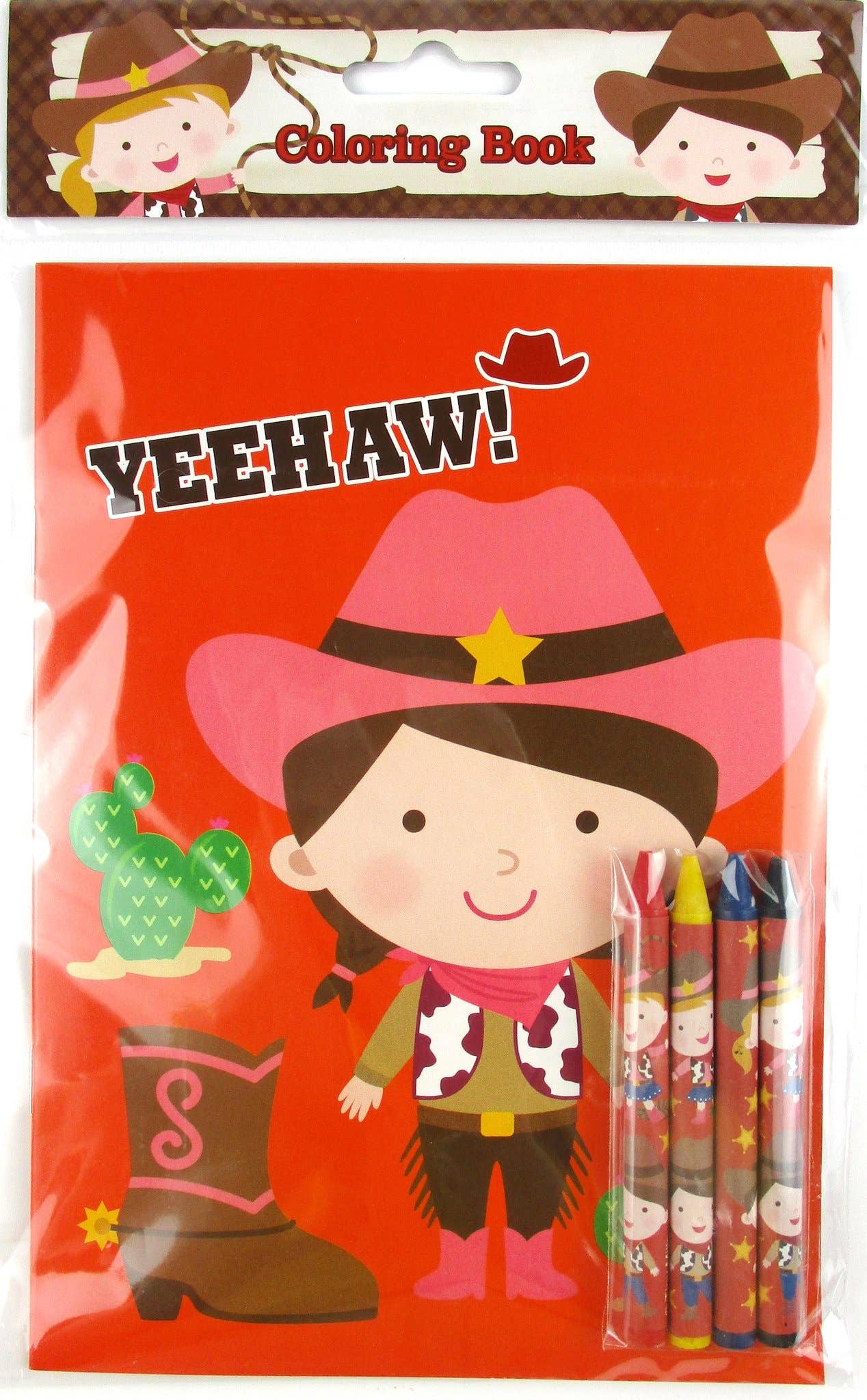 Western Cowboy Cowgirl Coloring Books with Crayons
