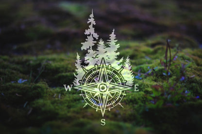 Forest Compass Rose Vinyl Decal | 278