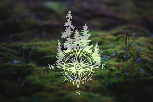 Forest Compass Rose Vinyl Decal | 278