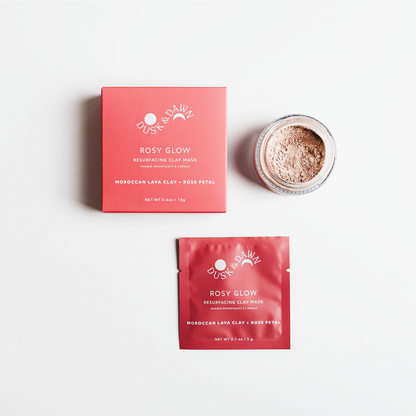 Rosy Glow Resurfacing Clay Mask - 1 Skincare Treatment Pouch