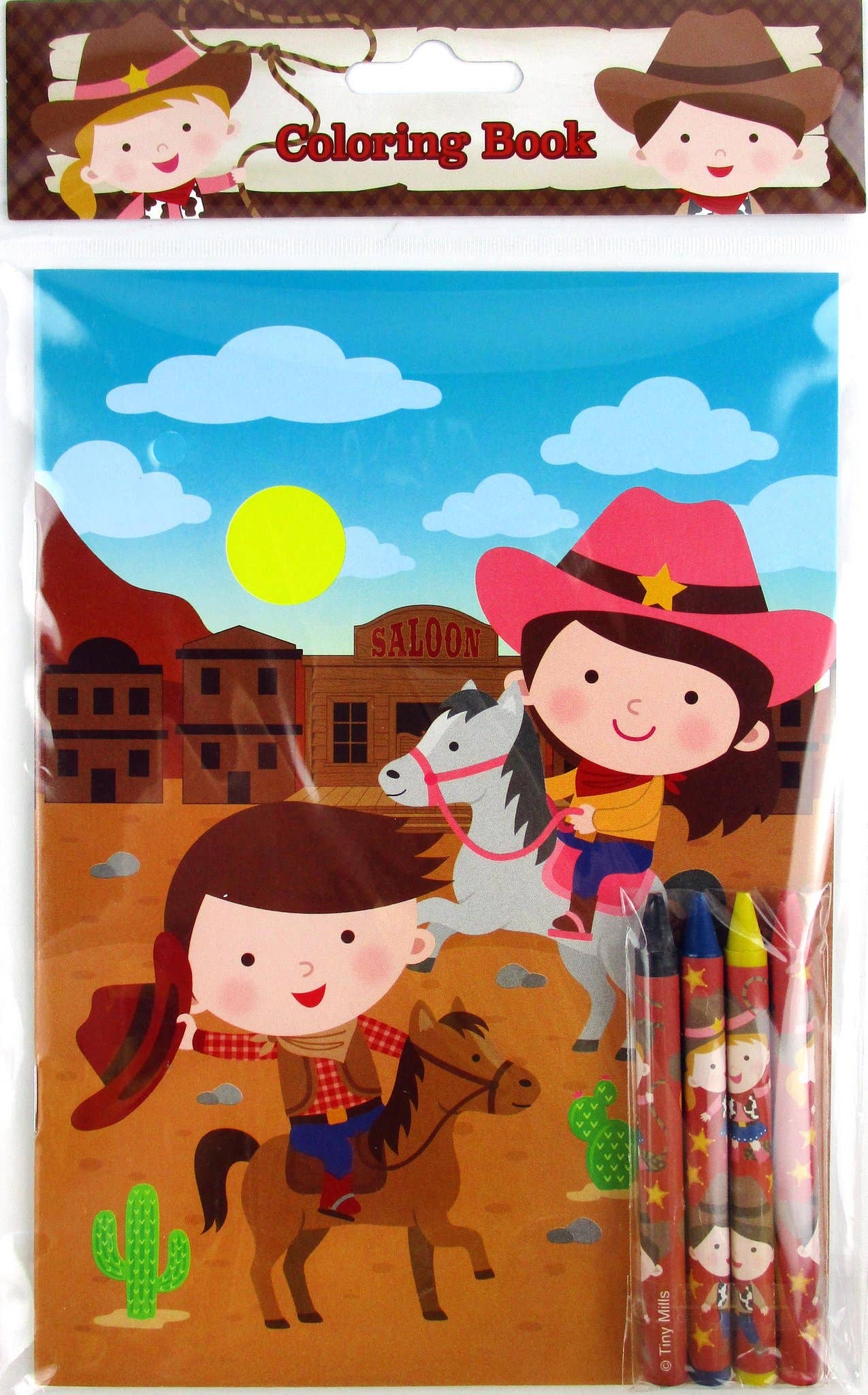 Western Cowboy Cowgirl Coloring Books with Crayons