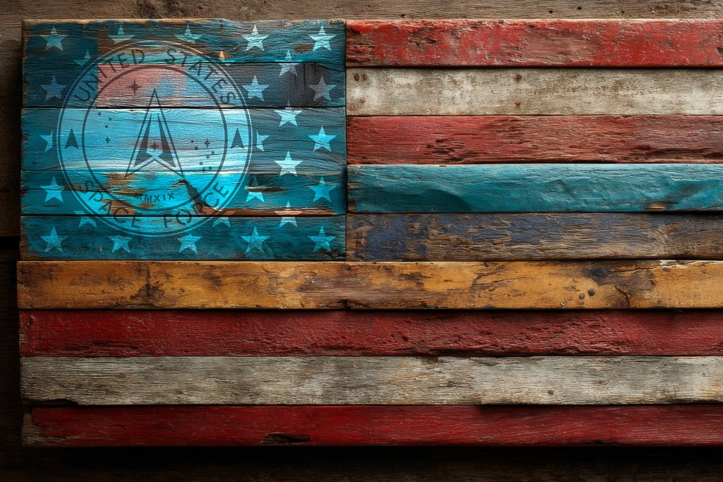American Flag Space Force Star Union Vinyl Decal or Stencil | 306
