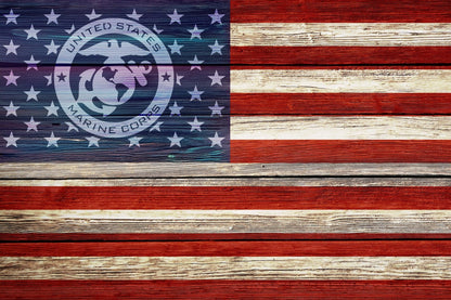 American Flag Marine Corps Star Union Vinyl Decal or Stencil | 307