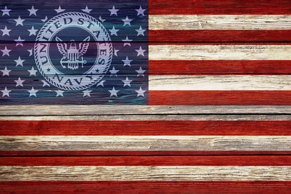 American Flag Navy Star Union Vinyl Decal or Stencil | 309