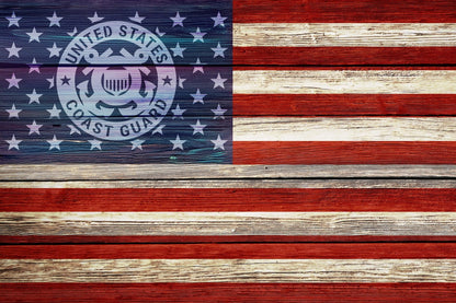 American Flag Coast Guard Star Union Vinyl Decal or Stencil | 310