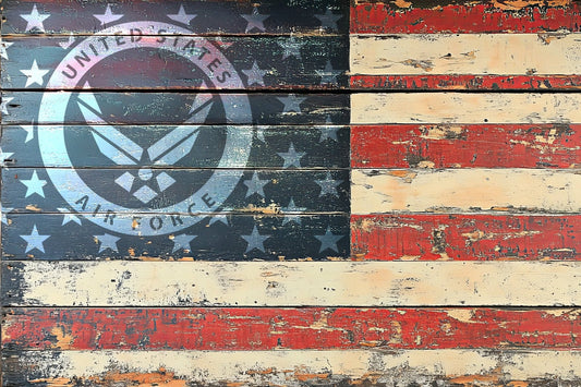 American Flag Air Force Star Union Vinyl Decal or Stencil | 311