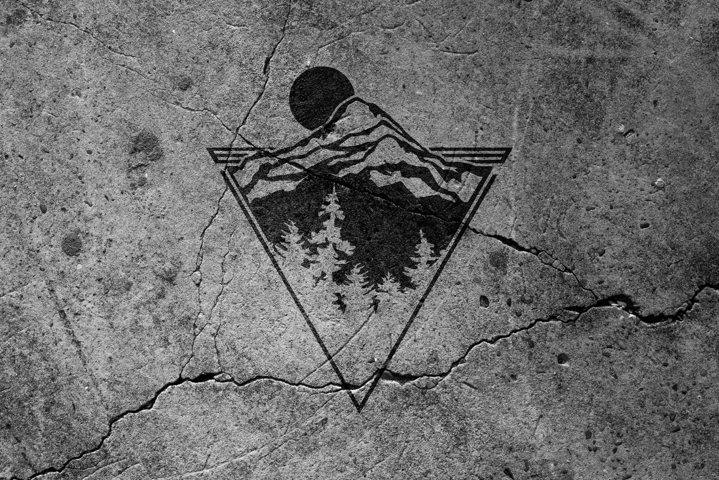 Forest and Mountains Triangle Vinyl Decal | 313