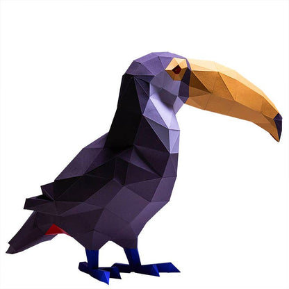 Toucan 3D Paper Art Origami Model, Bird PaperCraft Kit