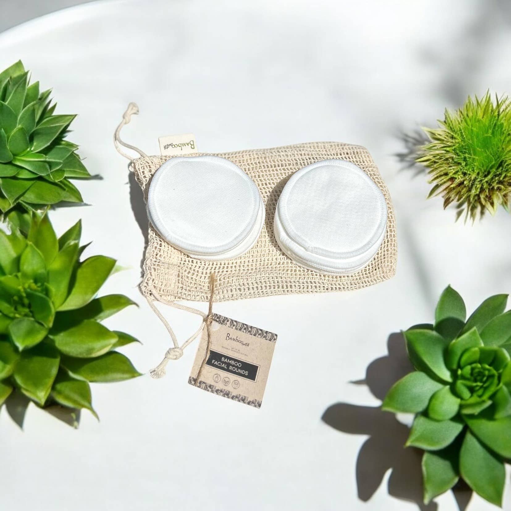 Set of 10 - Reusable Bamboo Cotton Facial Rounds