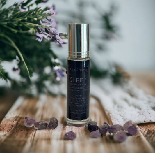 Sleep Essential Oil Blend with Amethyst Gemstones