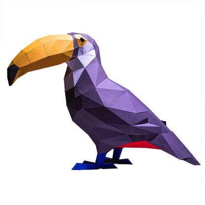 Toucan 3D Paper Art Origami Model, Bird PaperCraft Kit