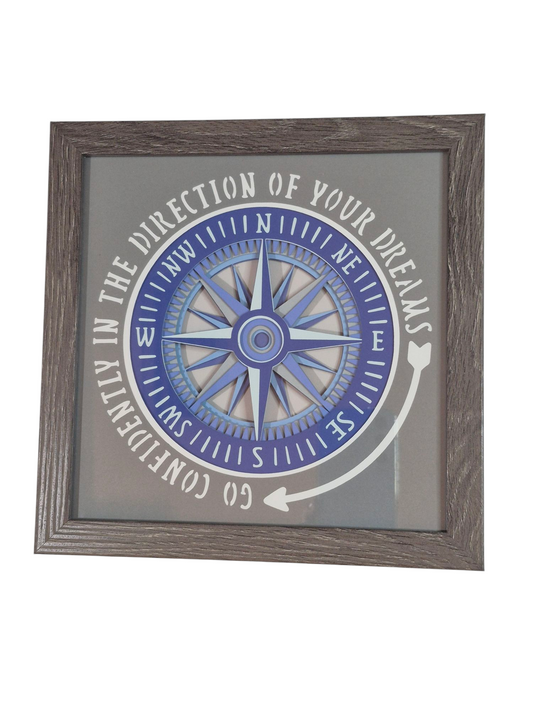 3D Compass dreams shadow box