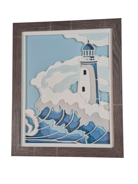 3D Lighthouse shadow box