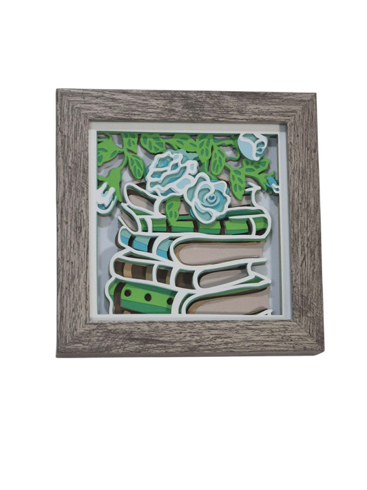 3D Book stack mini shadow box