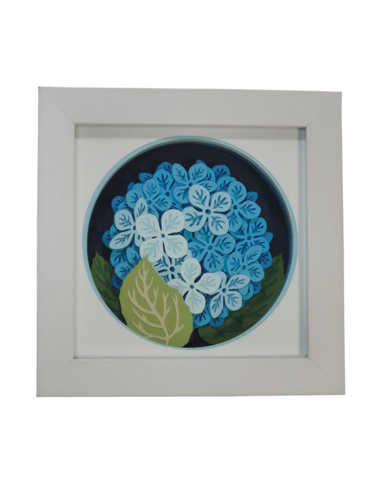 3D Hydrangea mini shadow box