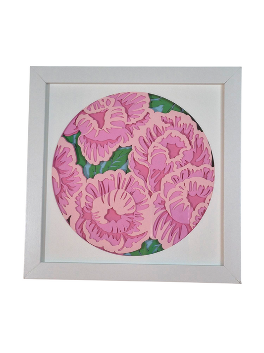 3D Peonies shadow box