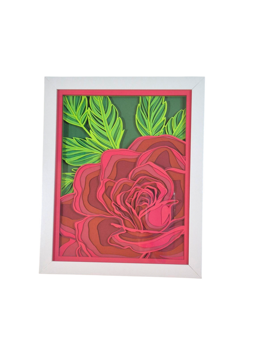 3D Rose shadow box