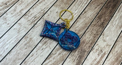 Blue LV Inspired Keychain - 3