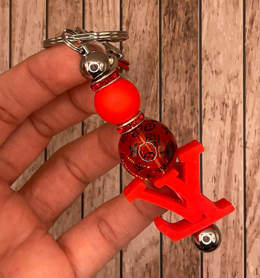 Red LV Inspired Keychain - 1