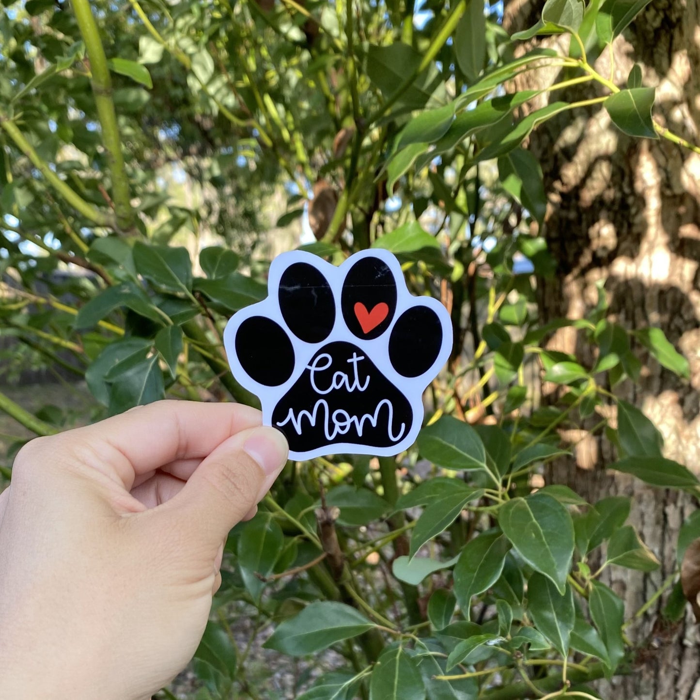 Cat Mom Paw Print Sticker - 1