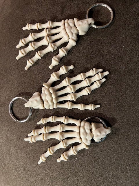 3D Printed Skeleton Hand Keyring - 1