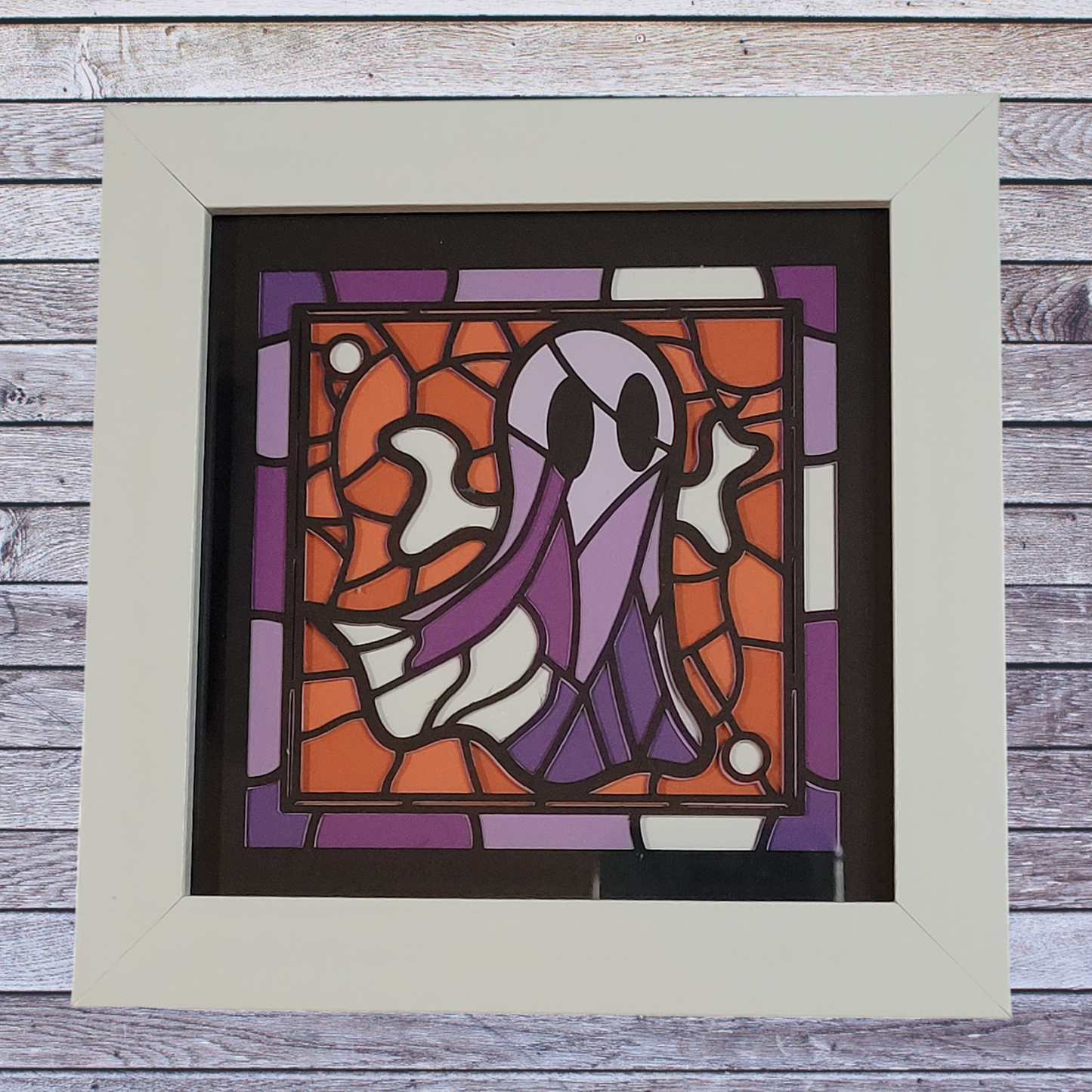 Stained glass ghost shadow box  - 1