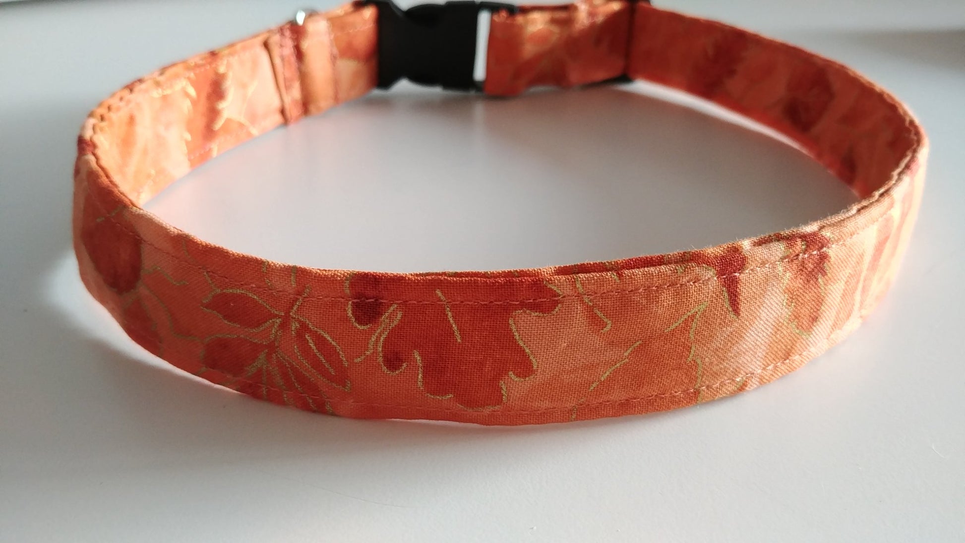 Orange Leaves Dog Collar-Small - 1