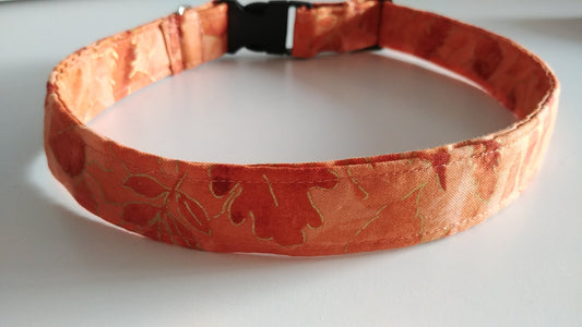 Orange Leaves Dog Collar-Medium - 1