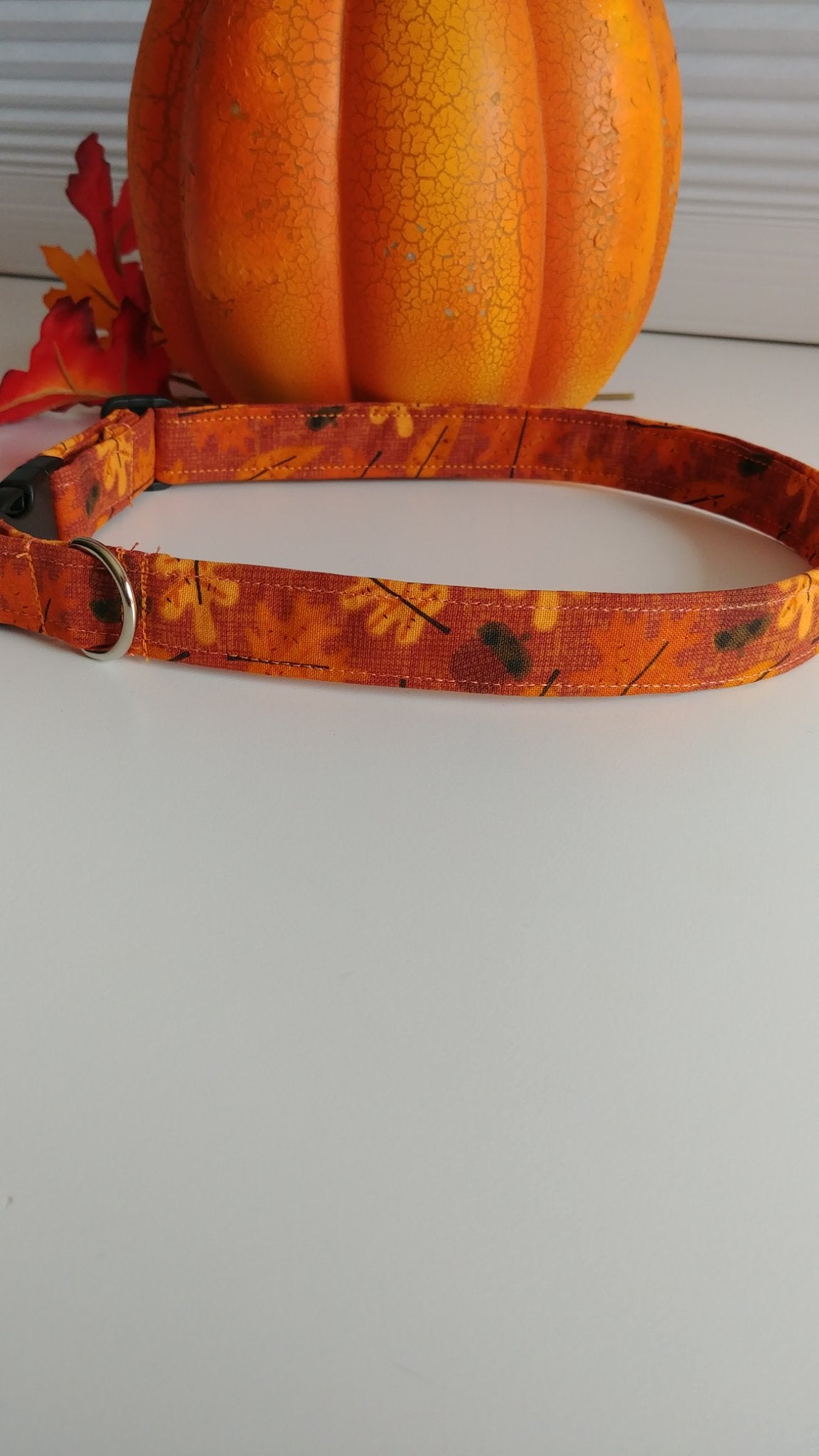 Fall Leaves with Acorns Dog Collar-Small - 1