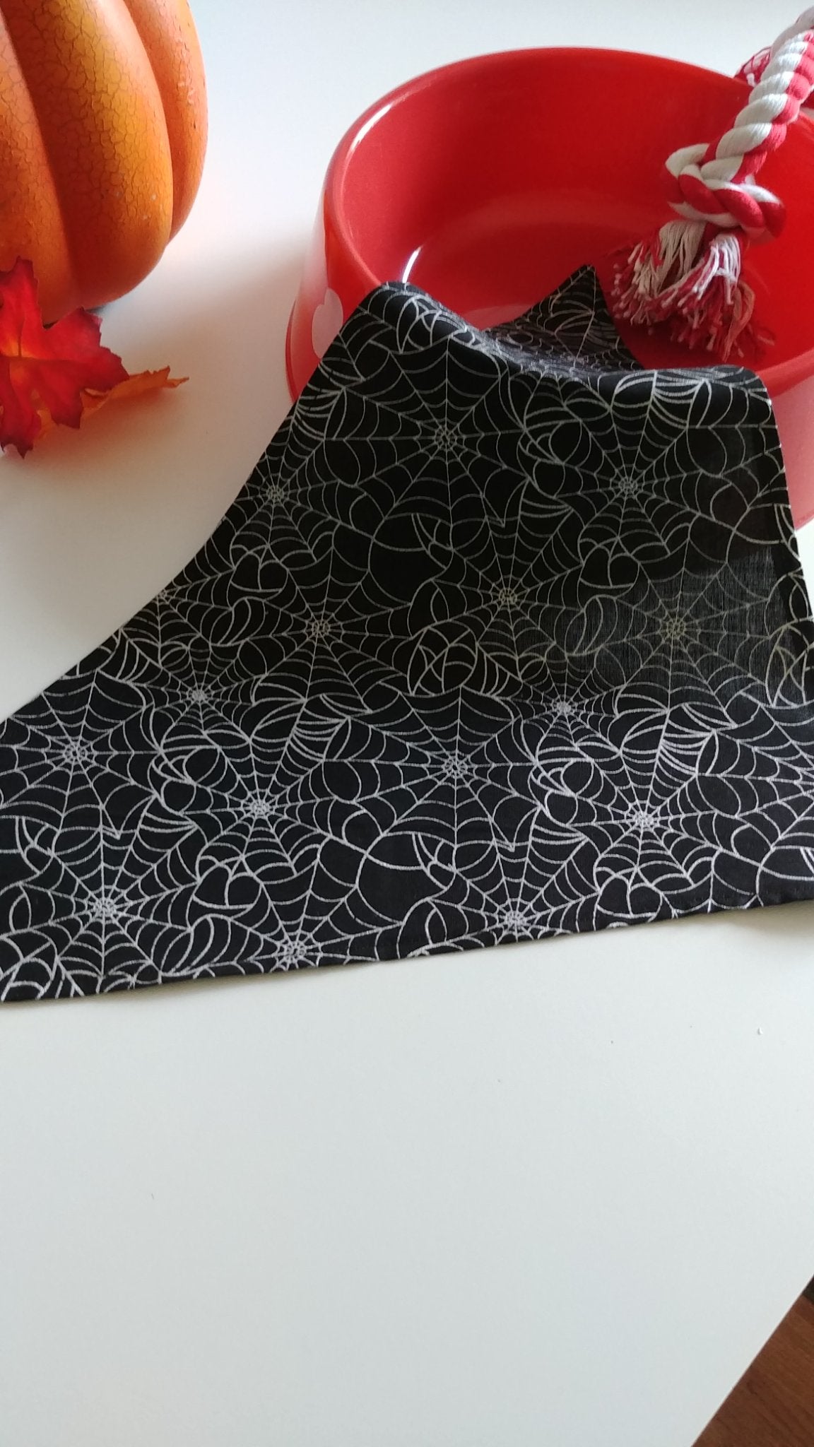 Spider Web Dog Bandana-Medium - 1