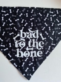 Bad to the Bone Dog Bandana-Small - 1