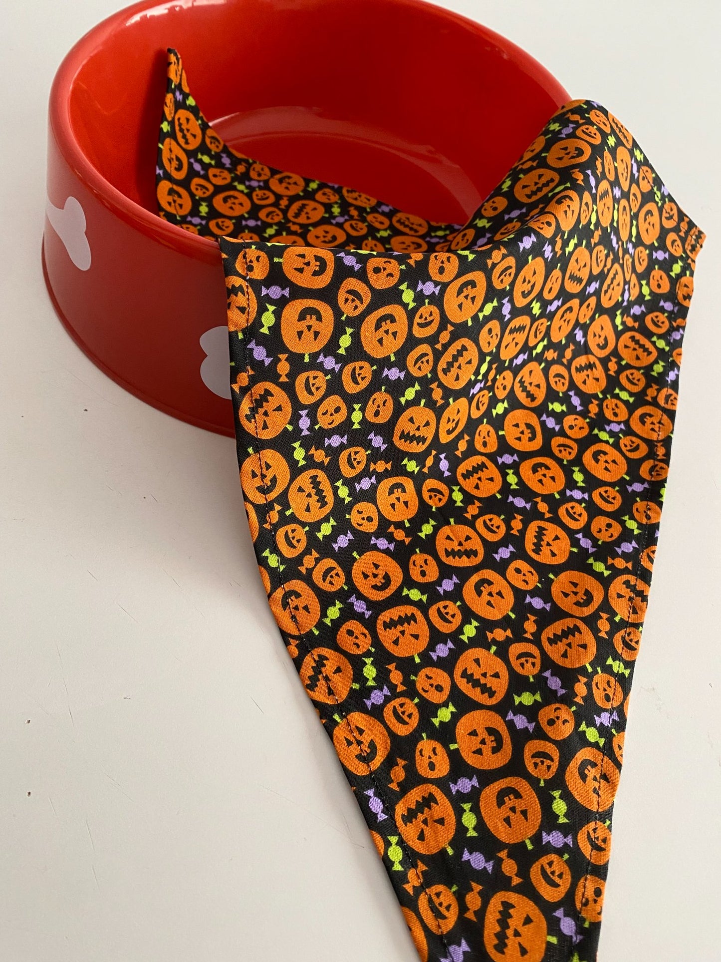 Pumpkins with Candy Dog Bandana-Medium - 1