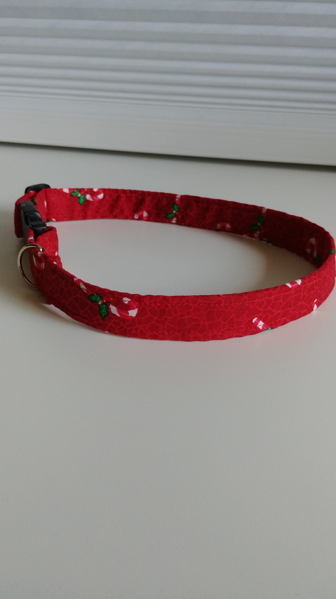 Candy Cane Dog Collar-Medium - 1