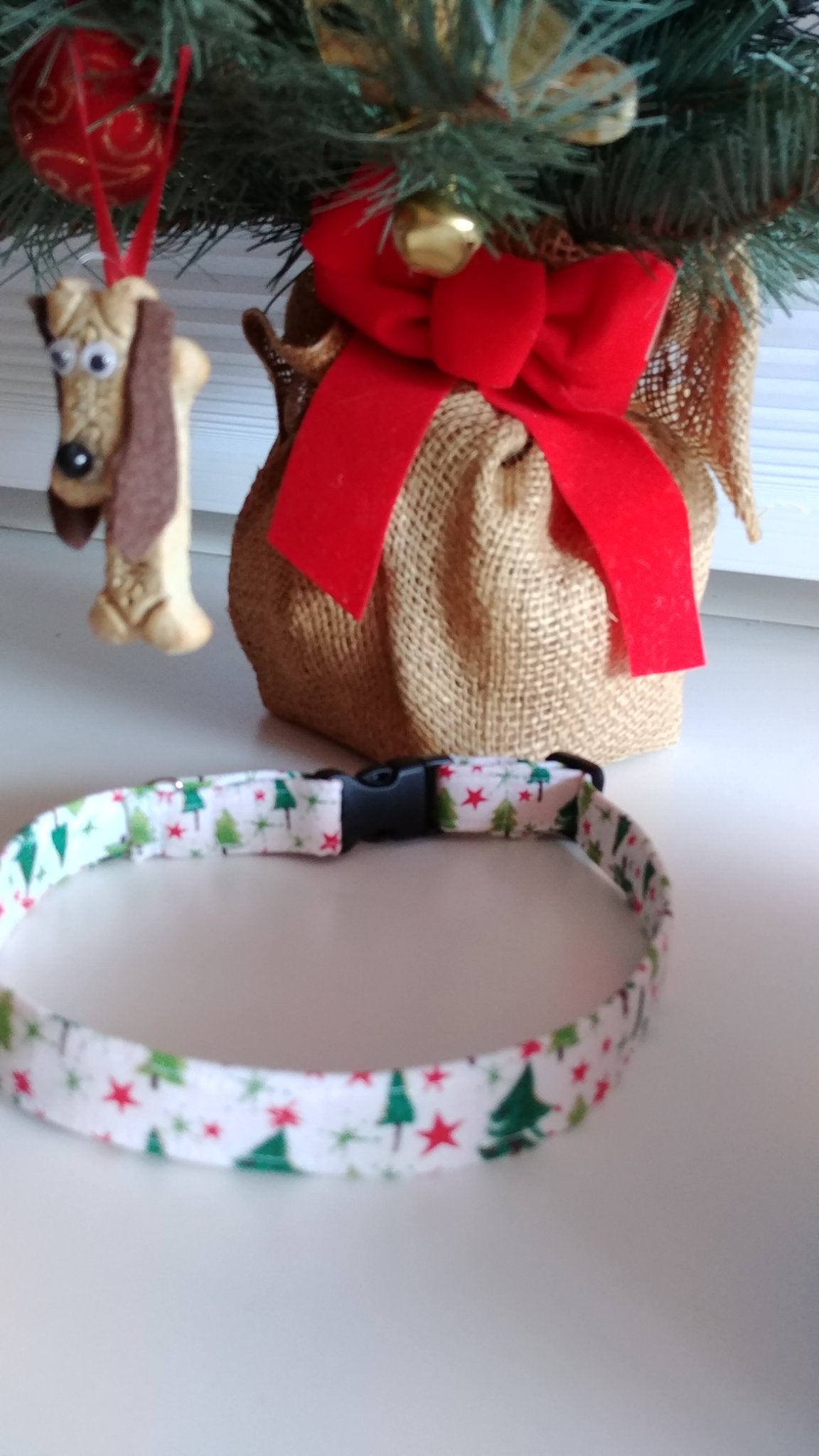 Christmas Trees Dog Collar-Extra Large - 1