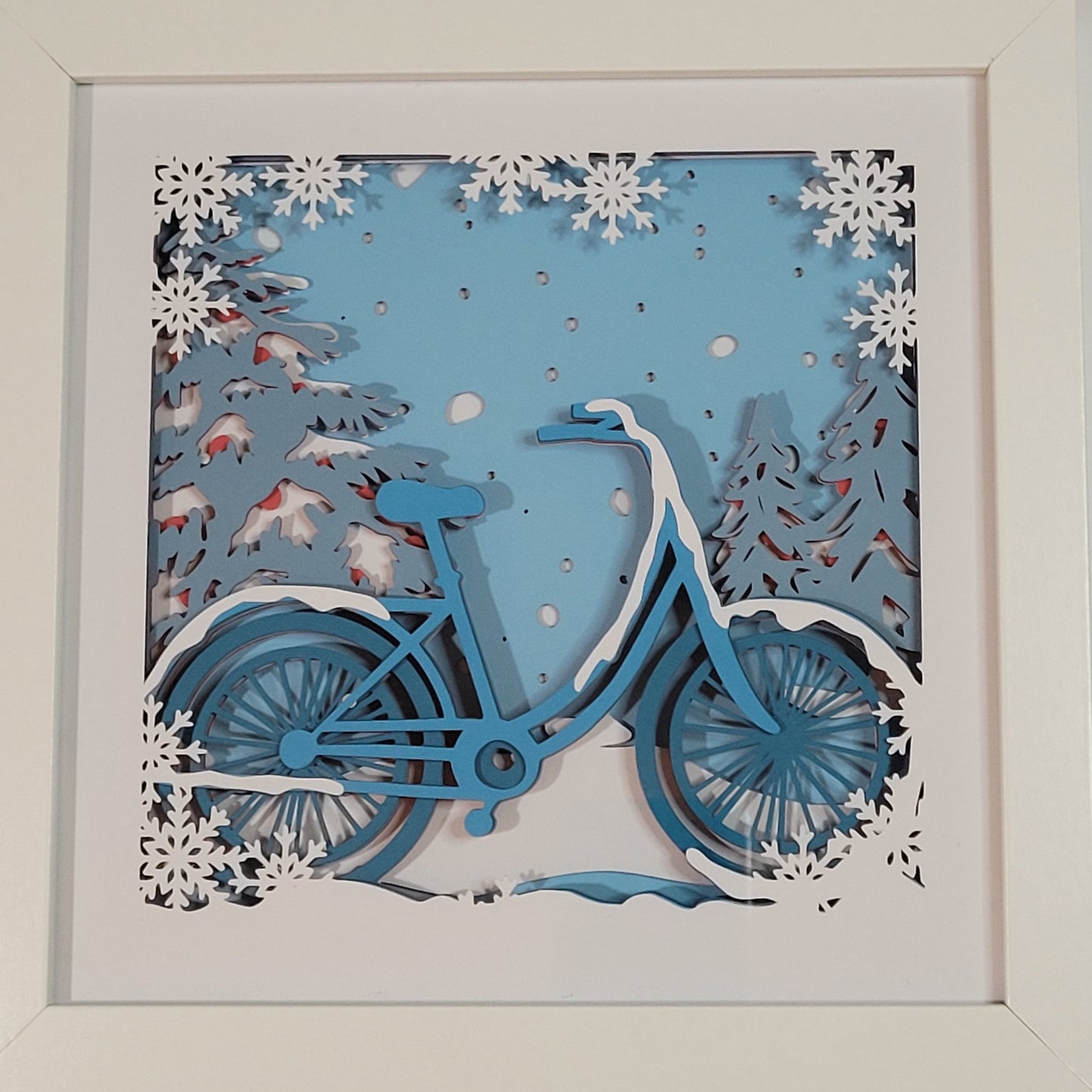 3D winter bicycle shadow box  - 1