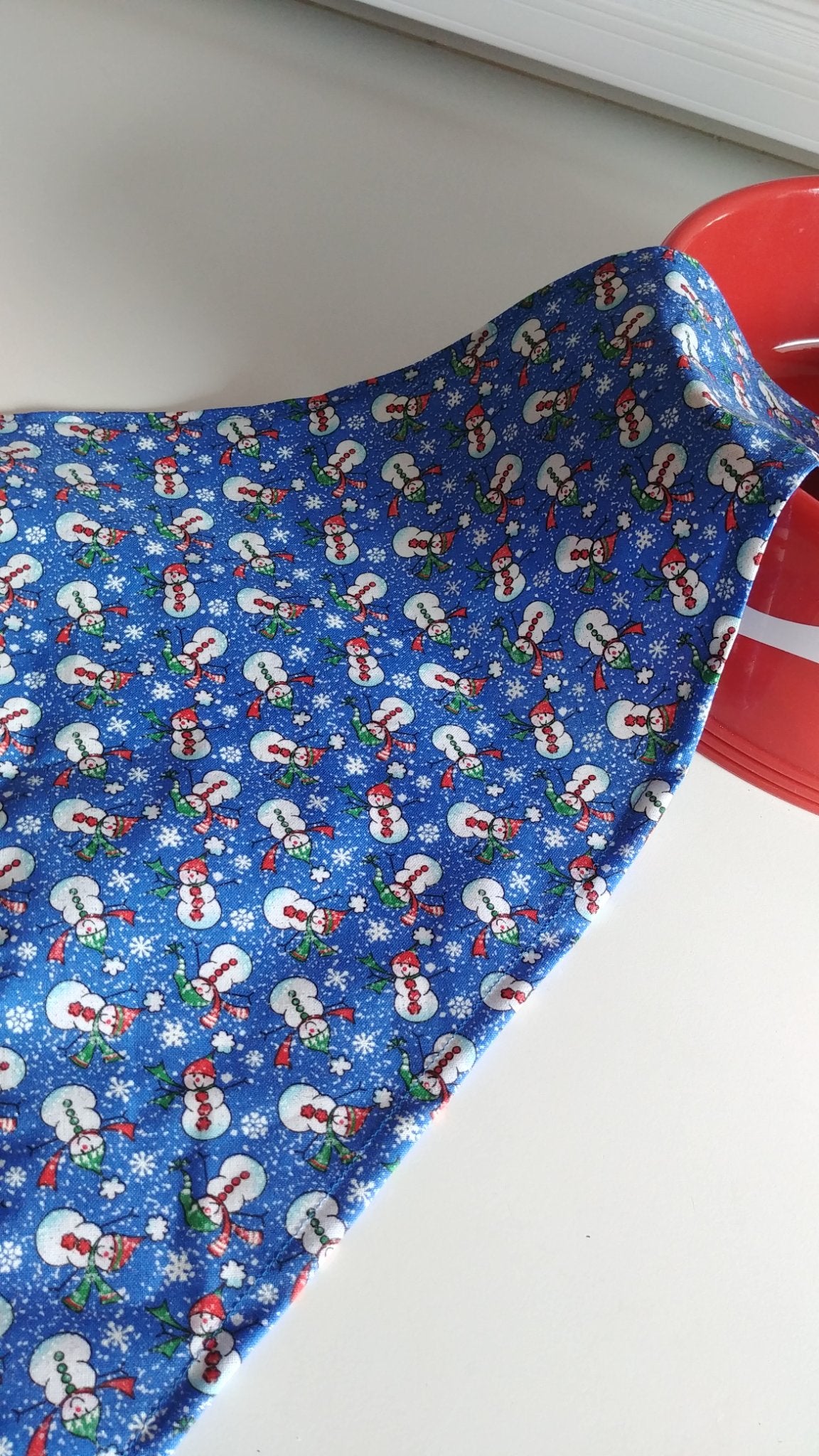 Dark Blue Snowmen Bandana-Small - 1